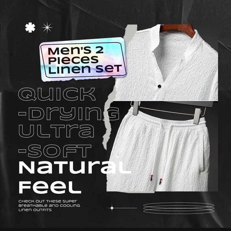 Men's 2 Pieces Linen Set Summer Outfits