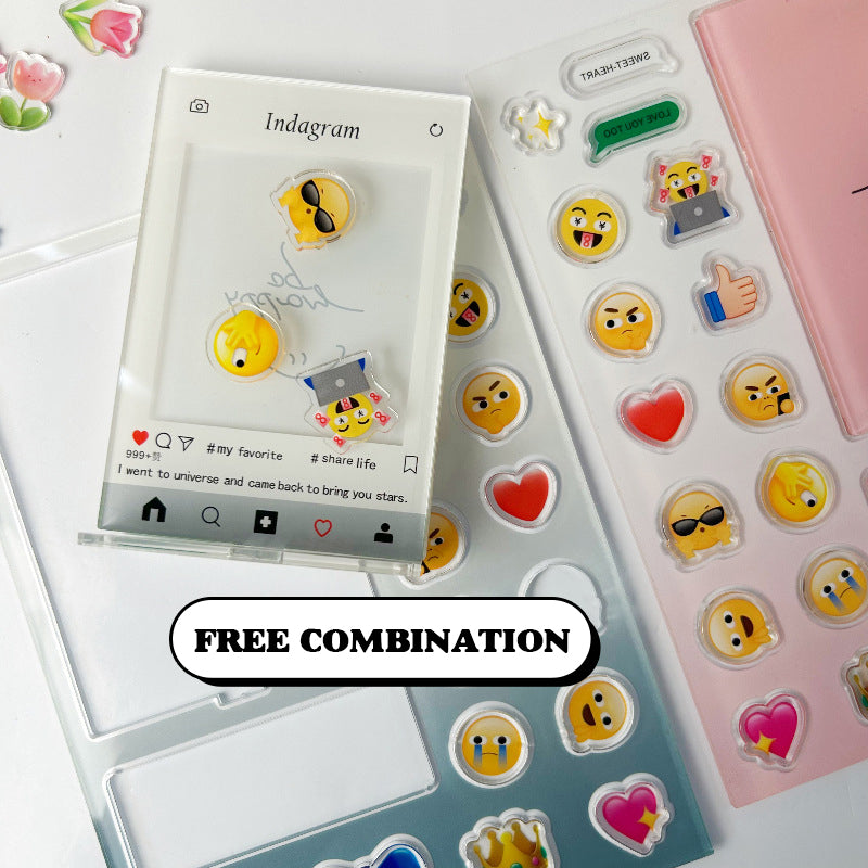 Acrylic Stand 3 Inch Emoji Decoration Photo Frame