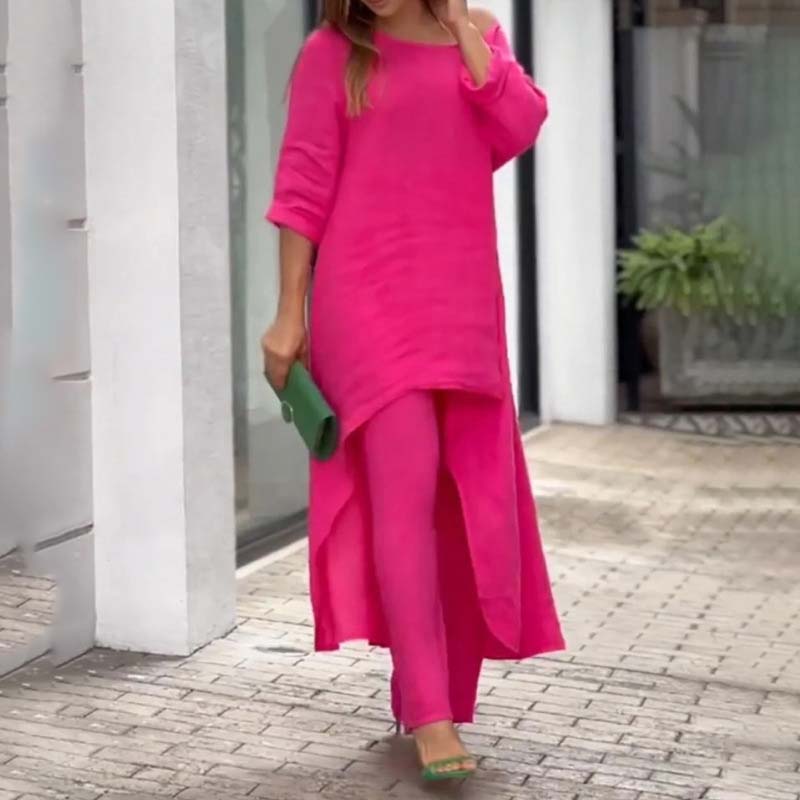 Long Sleeve Wide Leg Pants Two Piece Set