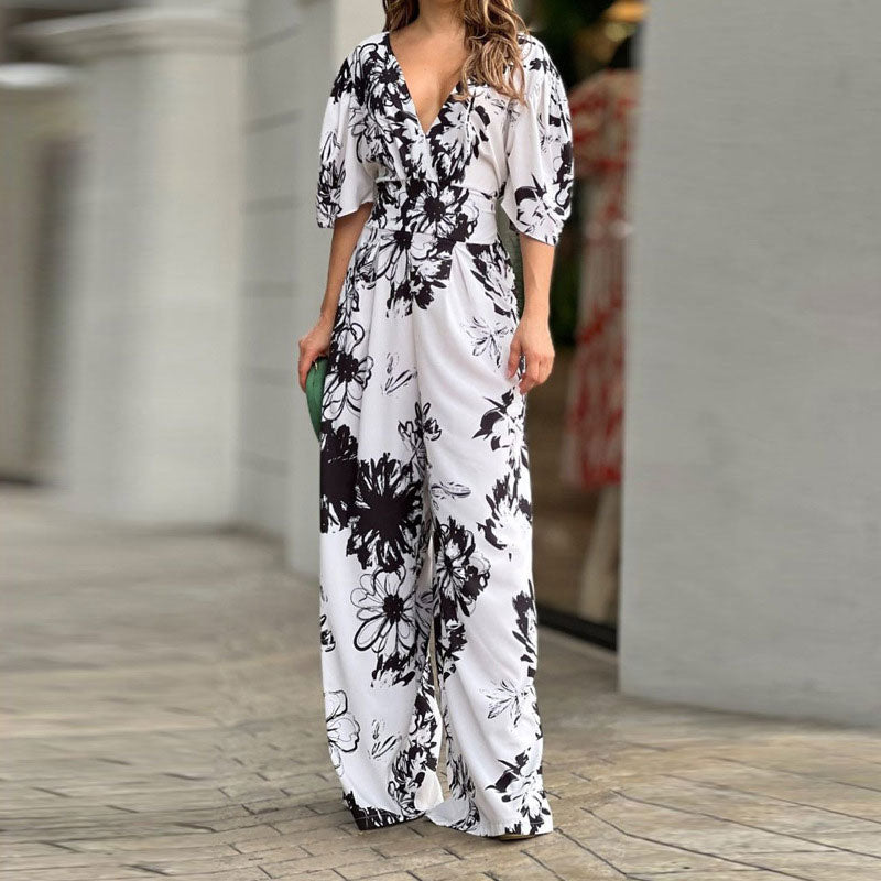 Printed High Waist Jumpsuit