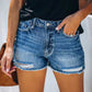 Ripped Denim Shorts