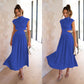 2023 Summer Models Stand Collar Macaroon Color Maxi Dresses