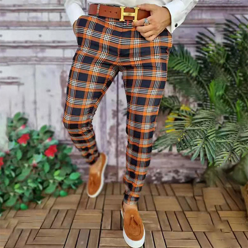 Printed Men'S Slim-Fit Trousers