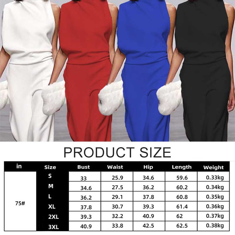 Solid Color One Shoulder Pile Neck Jumpsuit