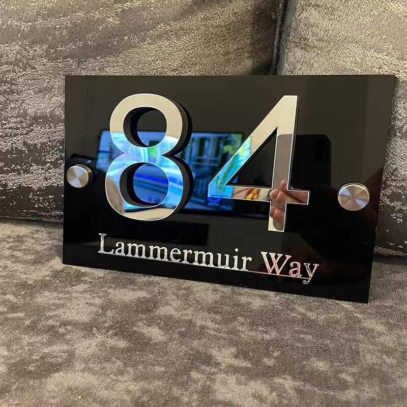 Personalized Acrylic House 3D House Number Sign