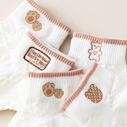 Summer Thin Cotton Socks(5pcs)