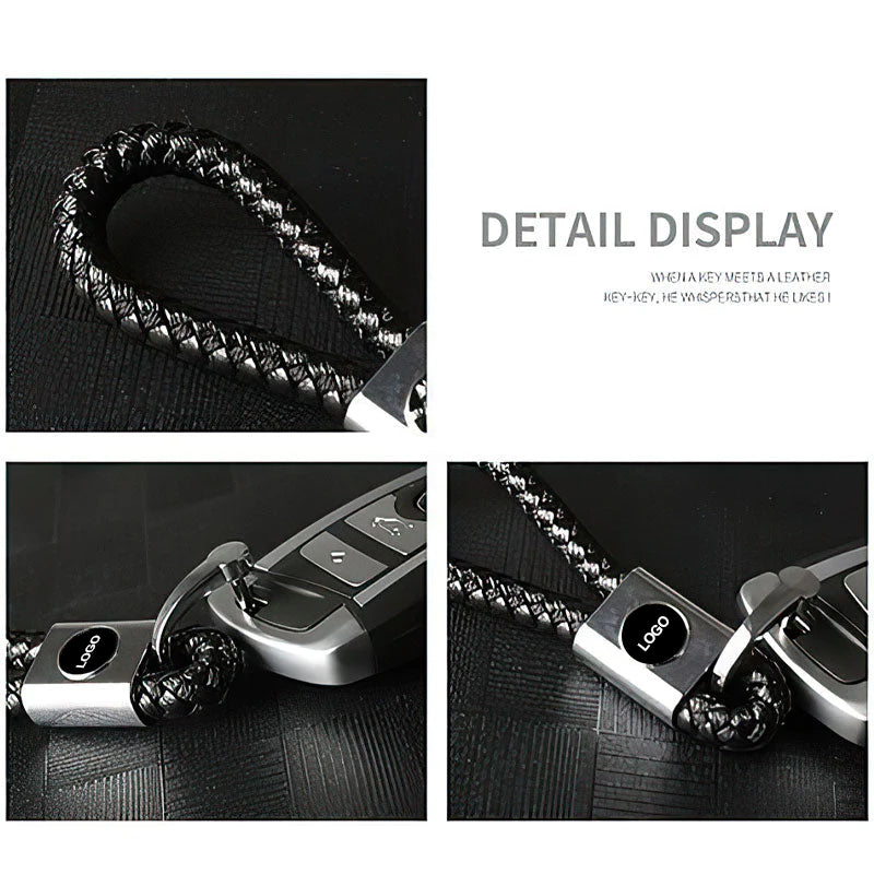 PU Braided Rope Car Logo Keychain（Without key case）