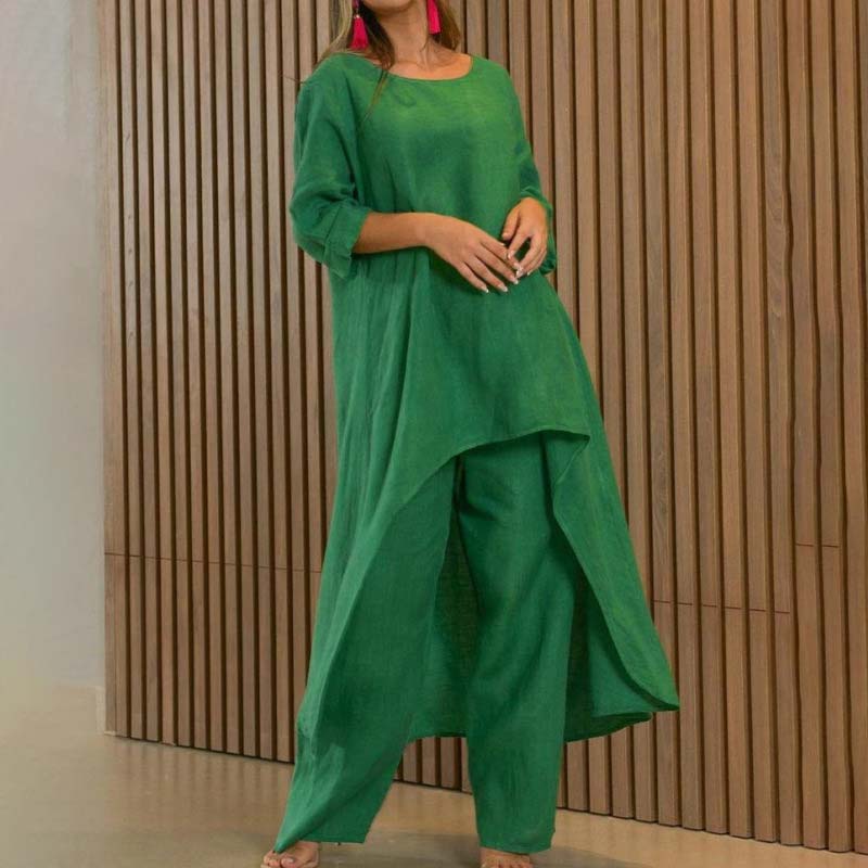 Long Sleeve Wide Leg Pants Two Piece Set