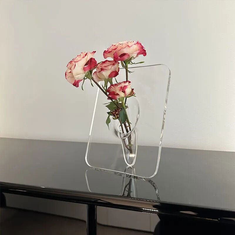 Acrylic Photo Frame Vase Flower Arranger