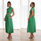 2023 Summer Models Stand Collar Macaroon Color Maxi Dresses