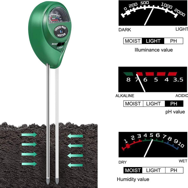 3 in 1 Soil PH Moisture Meter Plant Water Light Tester