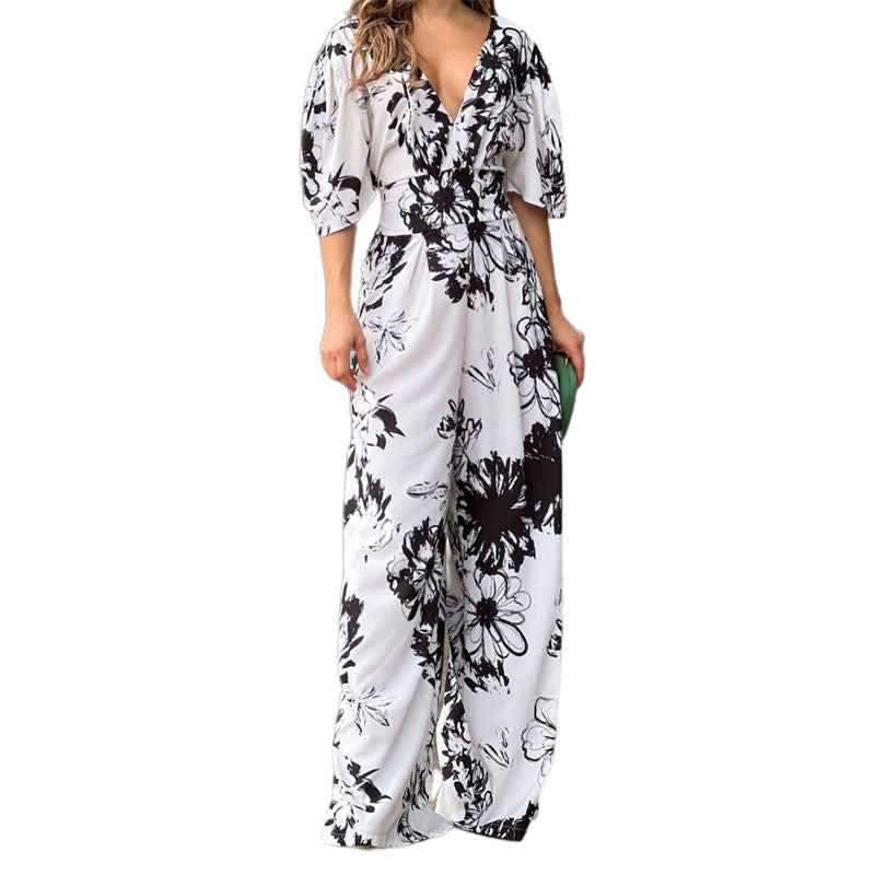 Printed High Waist Jumpsuit