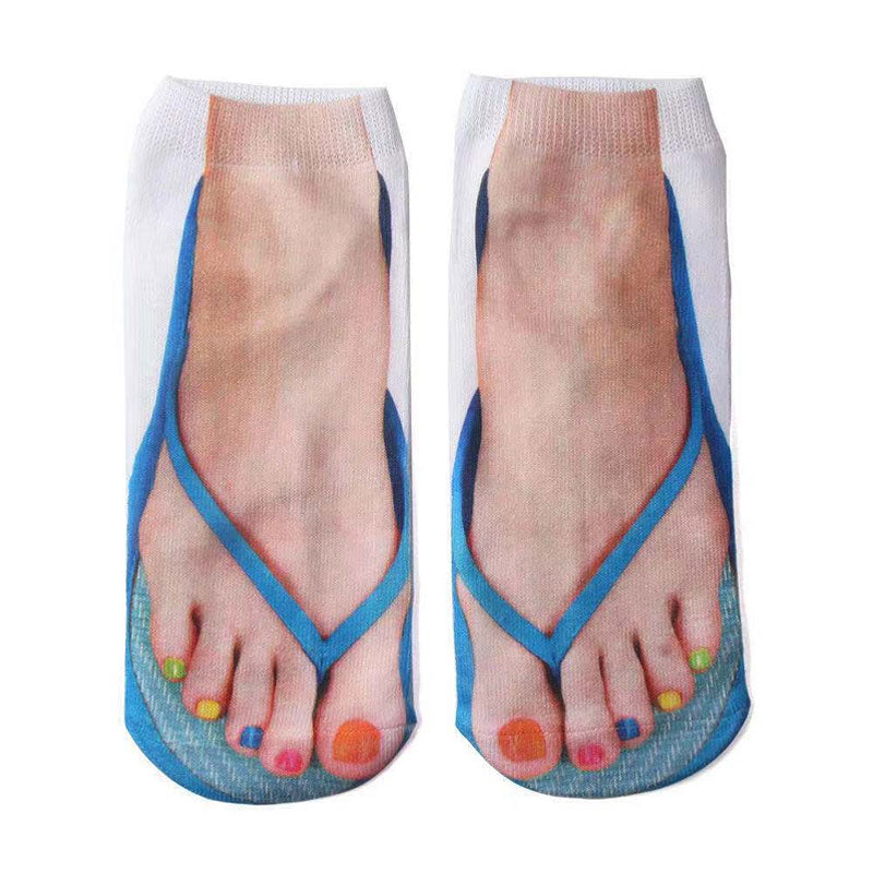 3D Graphic Fun Flip Flop Socks