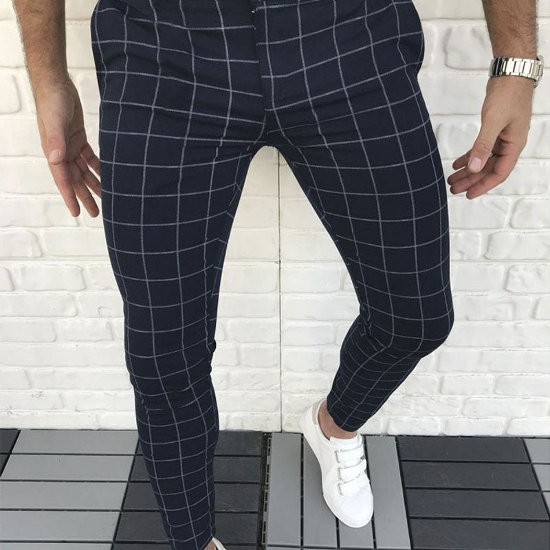 Men'S Plaid Casual Trousers