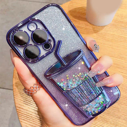 Glitter Three-Dimensional Quicksand Cup Mobile Phone Case