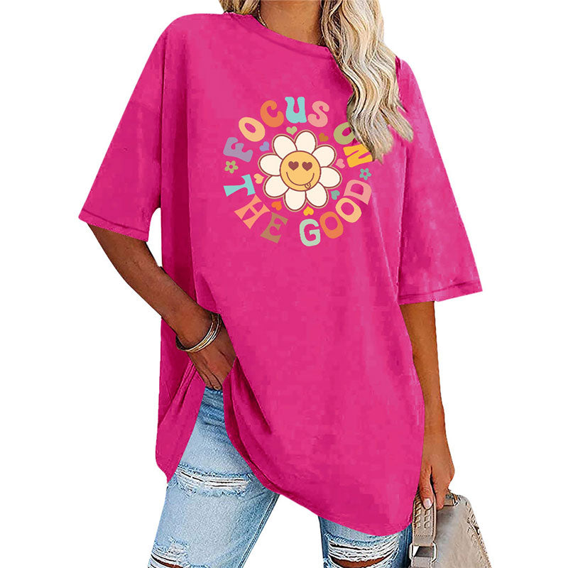 Women's Oversized Daisy Cute Floral T-Shirt