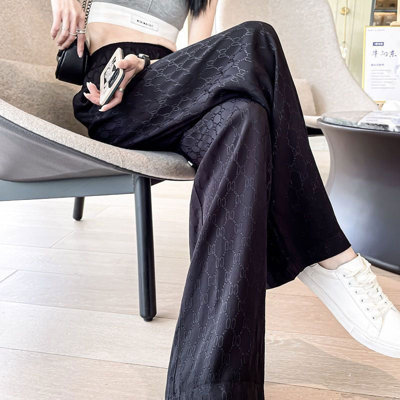 Women'S Straight Ice Silk Wide Leg Pants