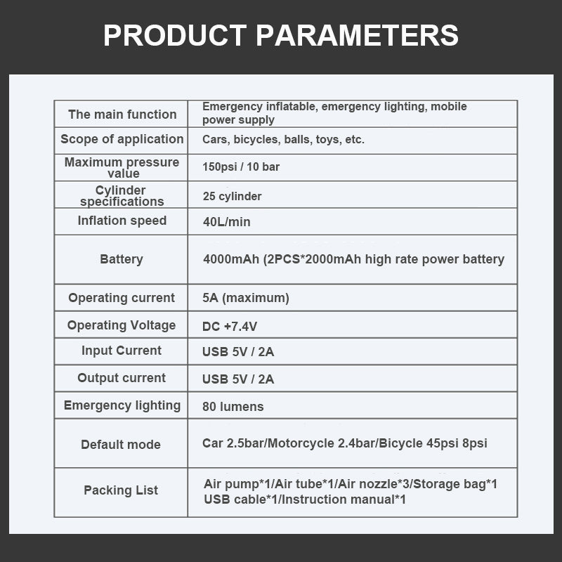 Portable Multifunctional Air Pump