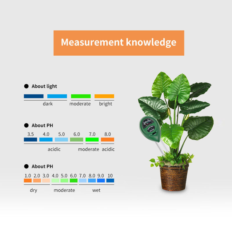 3 in 1 Soil PH Moisture Meter Plant Water Light Tester