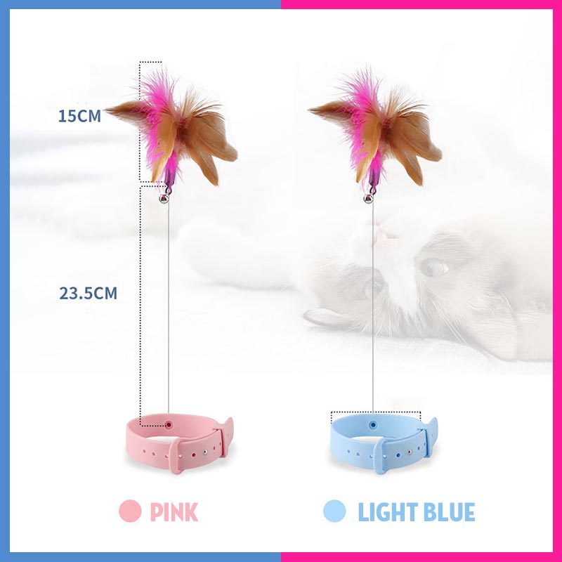 Table Leg Collar Feather Silicone Cat Teaser Stick