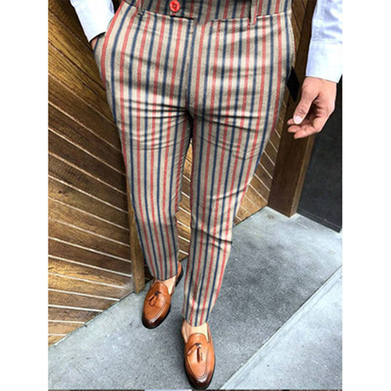 Printed Men'S Slim-Fit Trousers