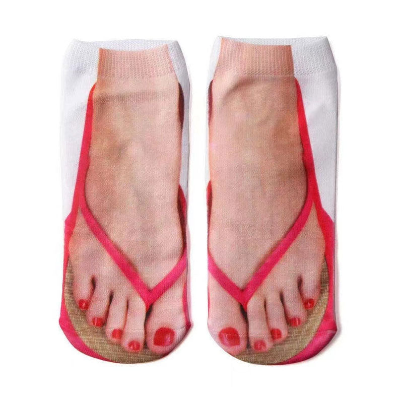 3D Graphic Fun Flip Flop Socks