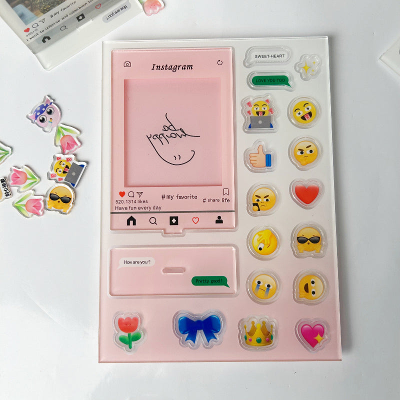 Acrylic Stand 3 Inch Emoji Decoration Photo Frame