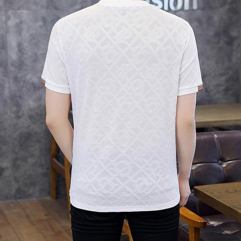 Men'S High-End Round Neck Plus Size T-Shirt