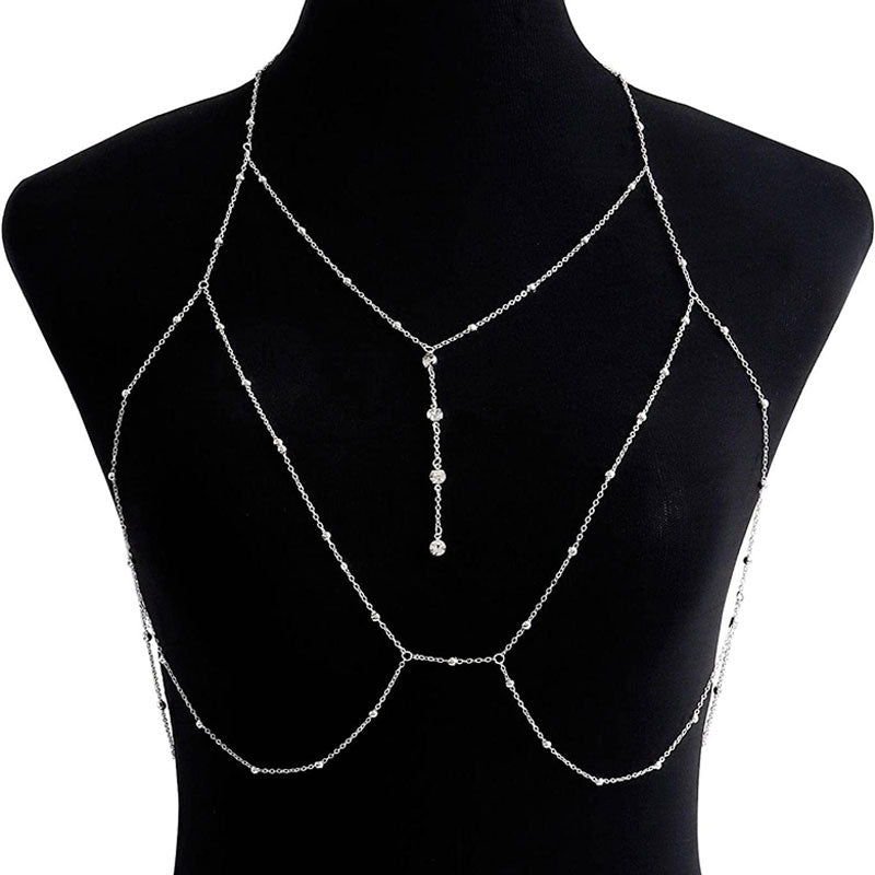 Diamond Pendant Tassel Necklace Chest Chain