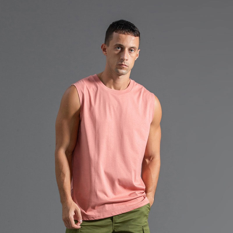 Men'S Pure Cotton Sleeveless T-Shirt