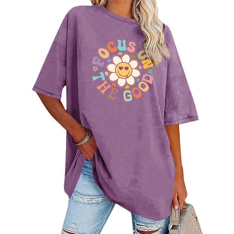 Women's Oversized Daisy Cute Floral T-Shirt