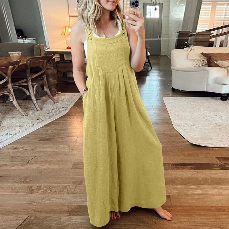 Loose Casual One-Piece Wide-Leg Overalls