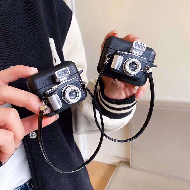 Cute 3D Camera Silicone Earphone Case