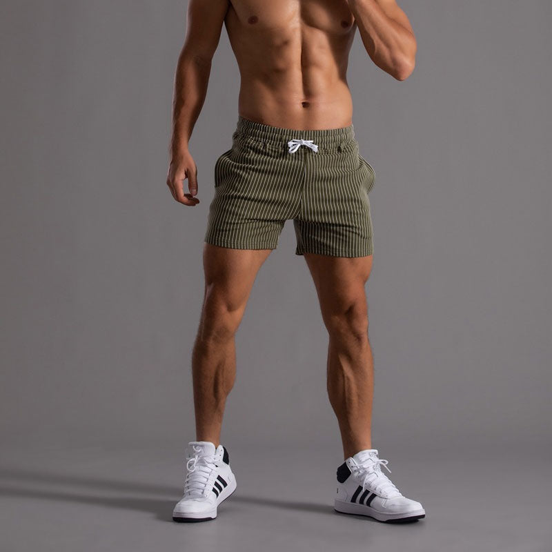 Men'S Vertical Striped Cotton Shorts