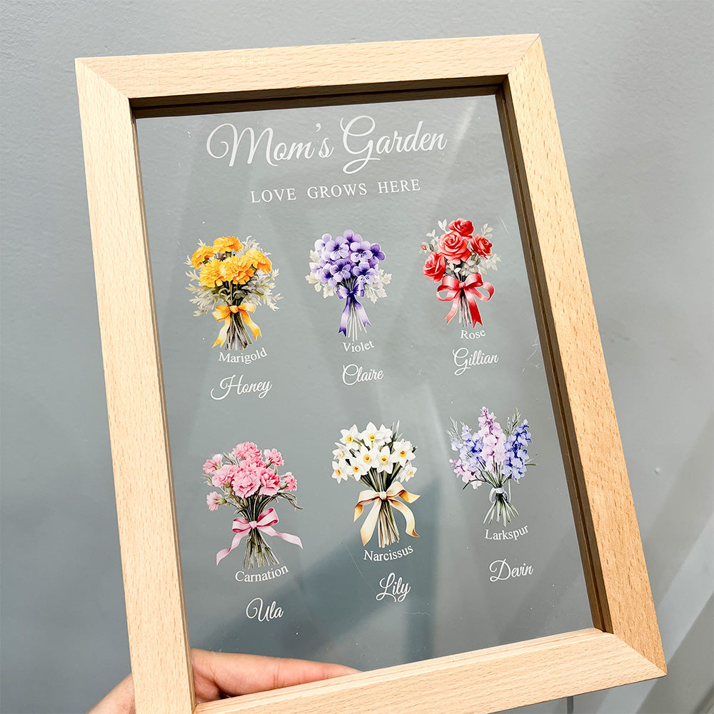 Personalized Birth Flower LED Light Photo Frame