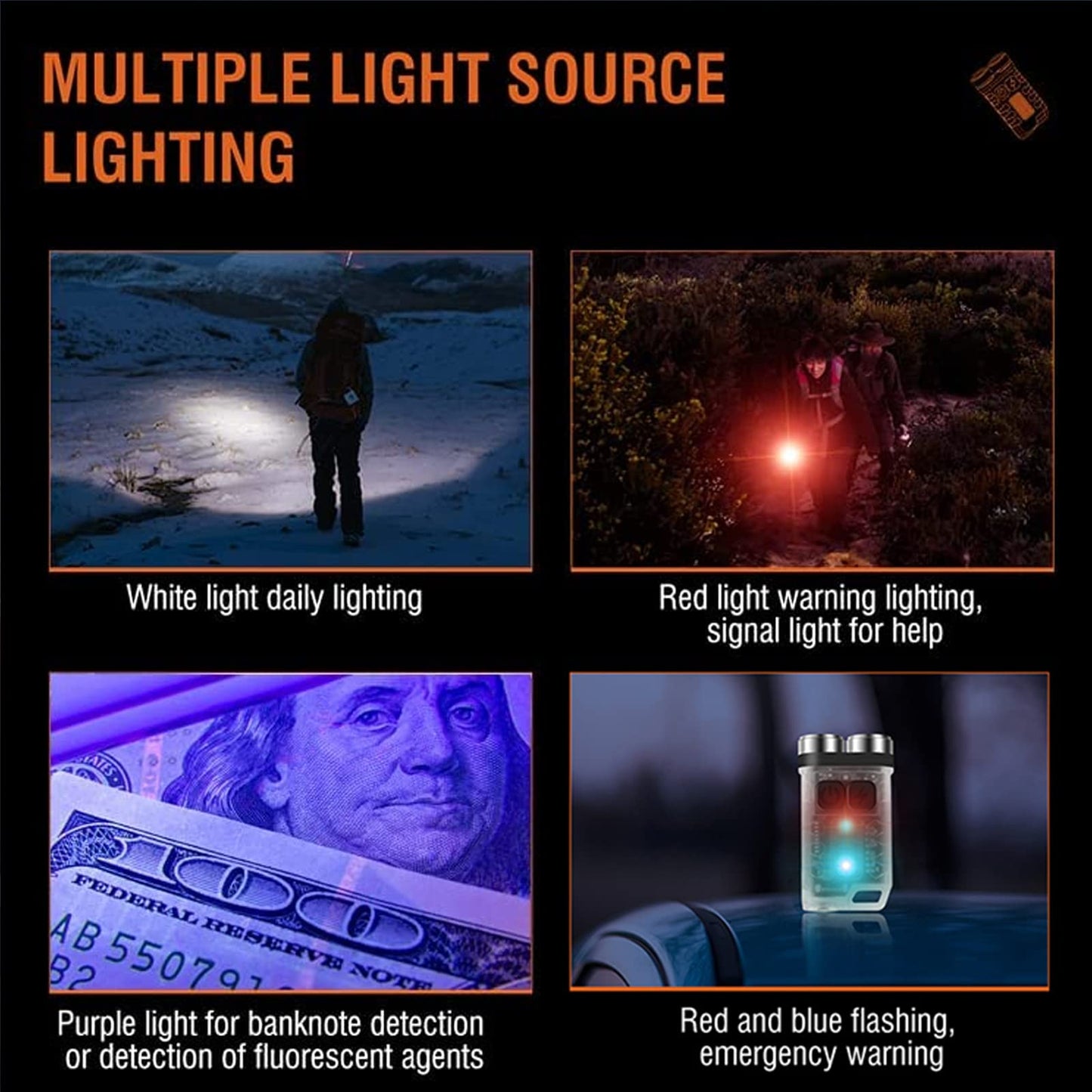 Mini Flashlight Keychain Light