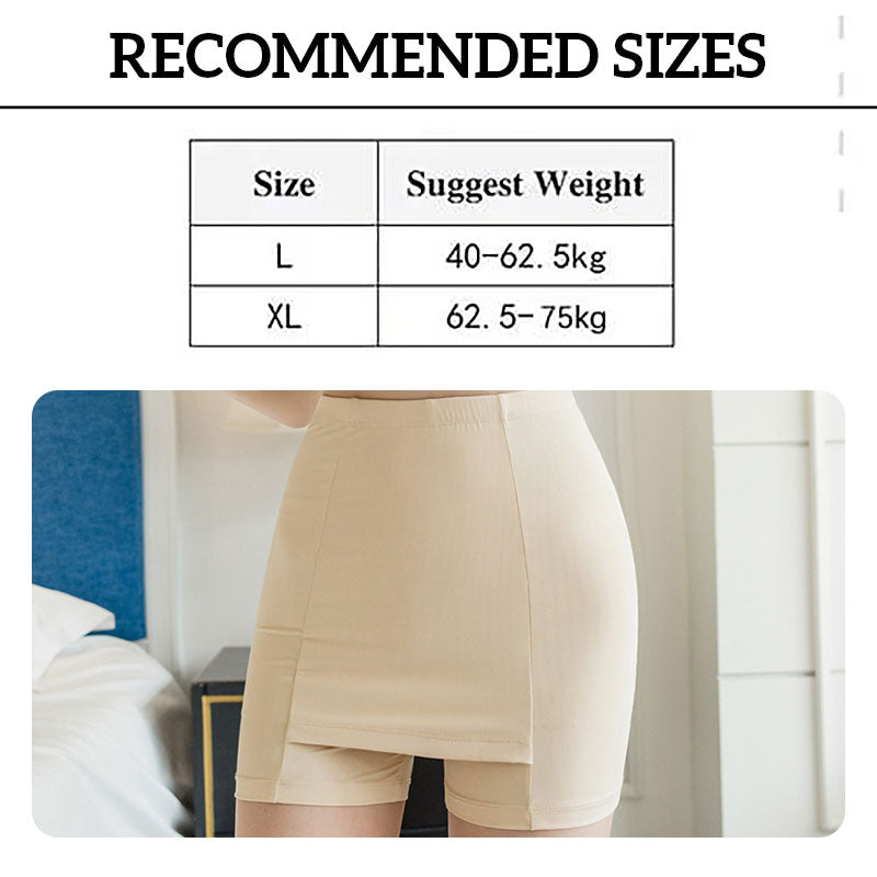 🔥Hot Sale🔥Double-layer Front CrotchIce Silk Safety Shorts(2pcs)