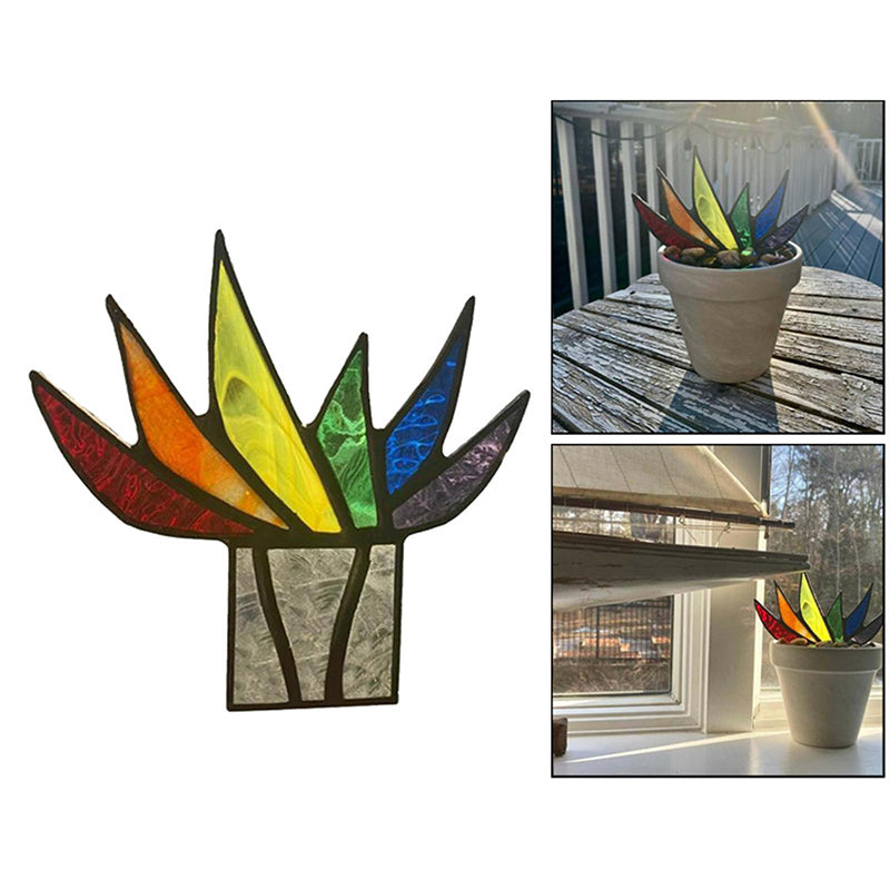 Stained Agave Plant Flower Pot Ornament