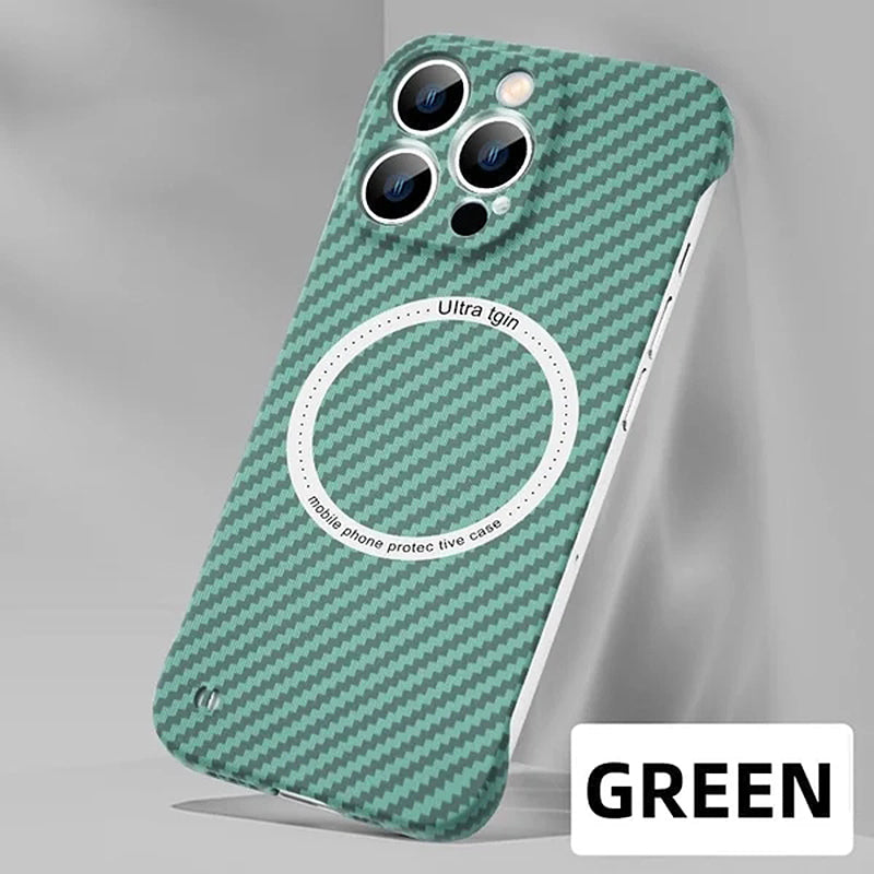 Borderless Carbon Fiber Pattern Magnetic Phone Case