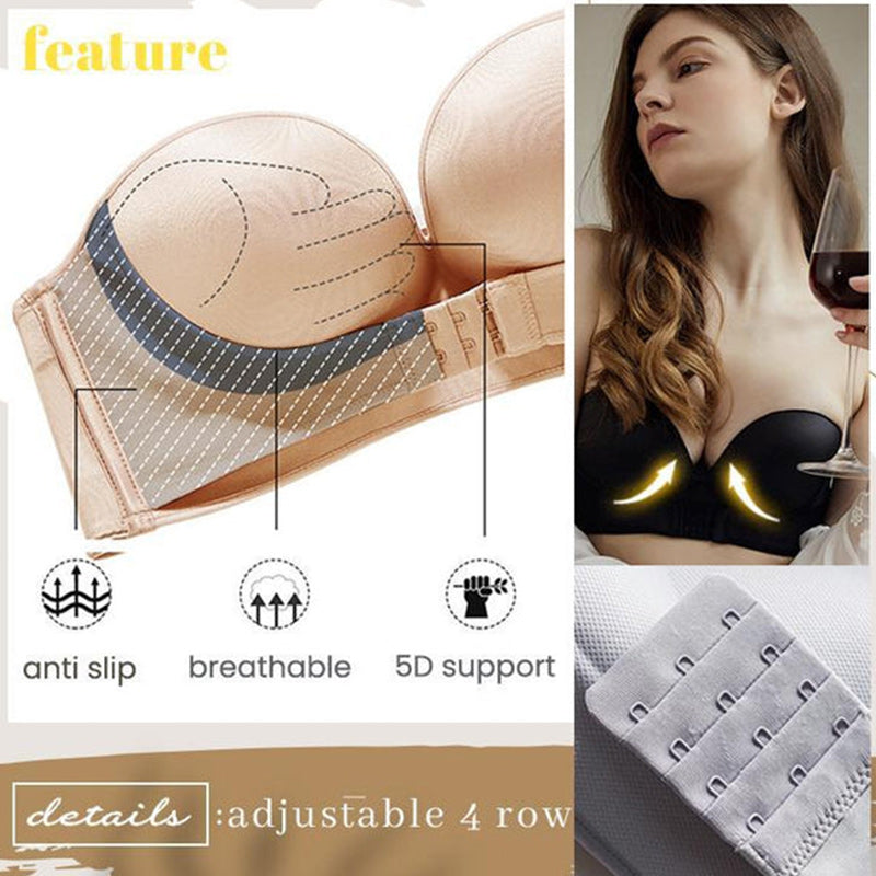 Strapless Front Buckle Lift Bra