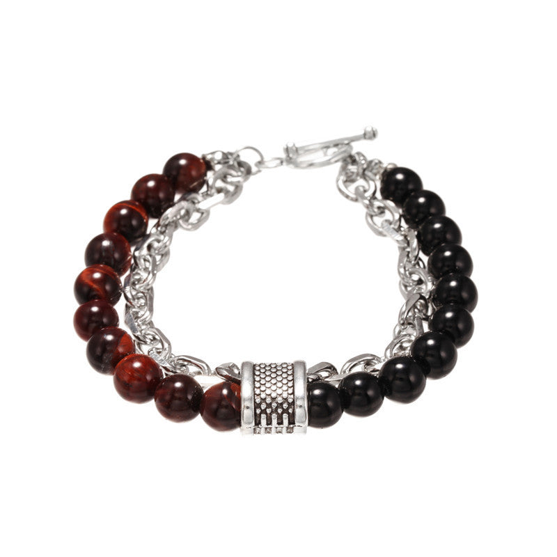 Natural Tiger Eye Beaded Bracelet For Men