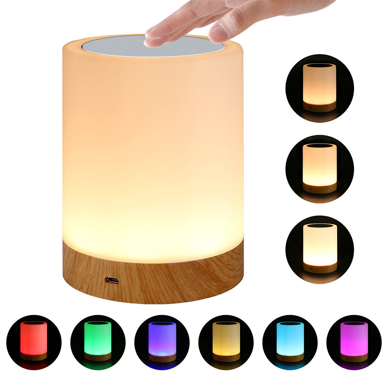 LED Colorful Wood Grain Rechargeable Night Light