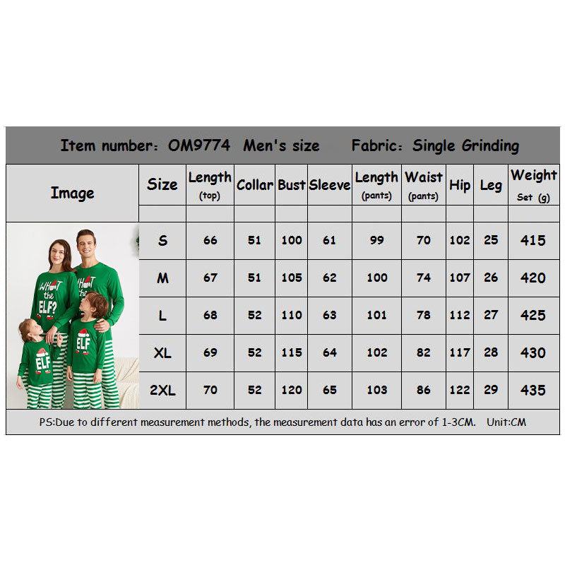 What The Elf ' Funny Family Christmas Pajama Set in Green