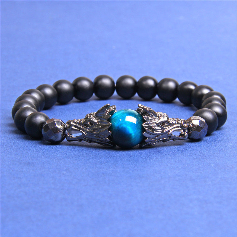 Dragon Head Tiger Eye Bead Bracelet