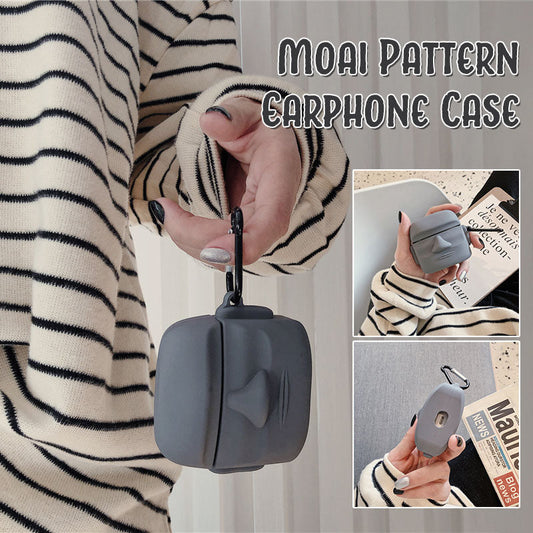 Moai Pattern Earphone Case