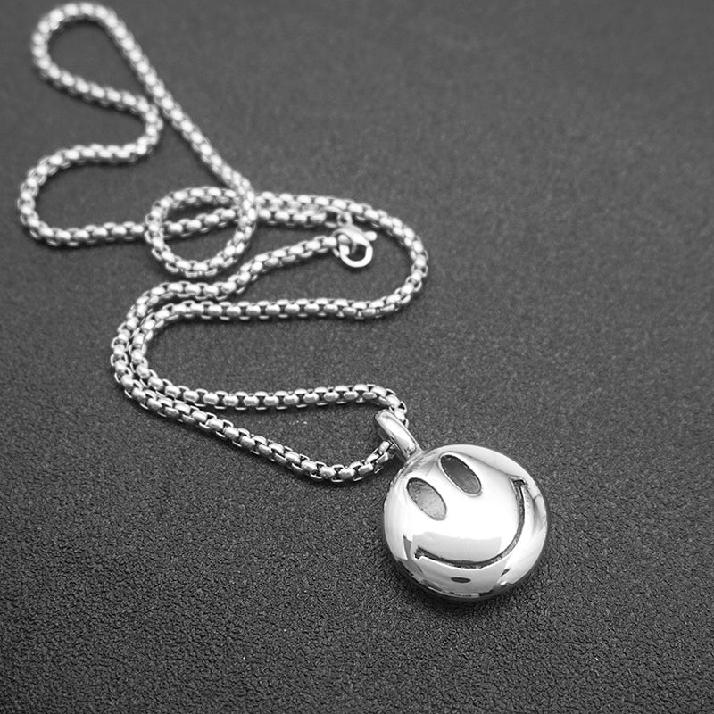 Folbom-Smiley Titanium Steel Necklace