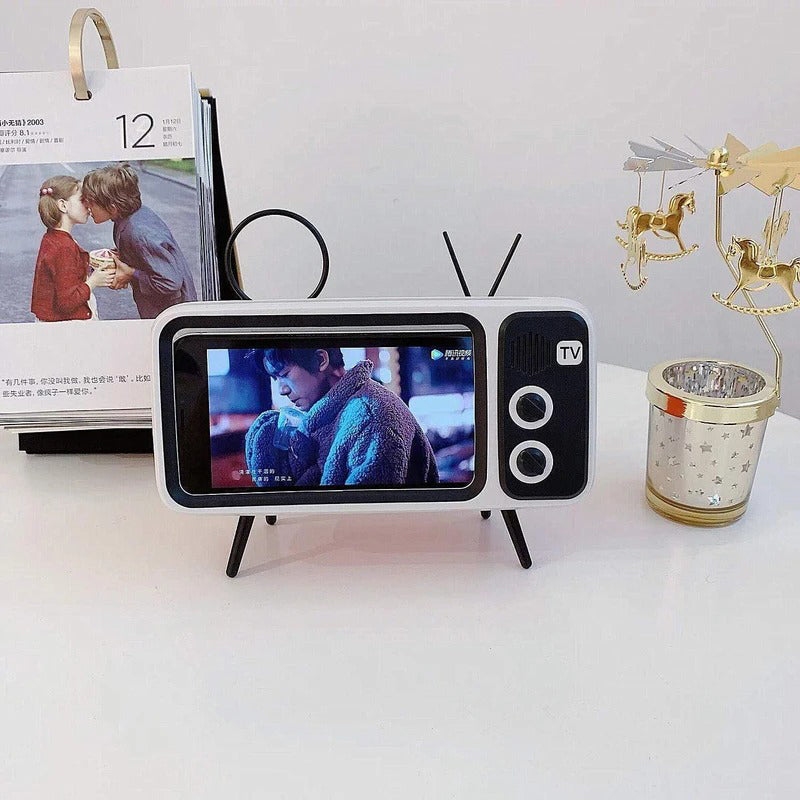 Retro TV BlueTooth Speaker Mobile Phone Holder