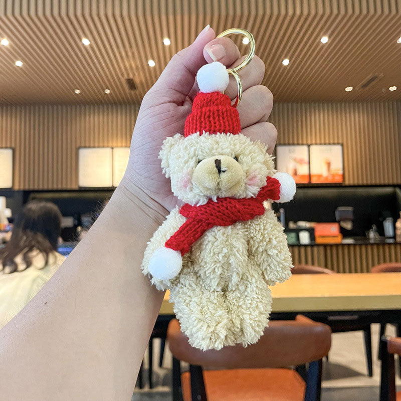 New Year's Bear Plush Keychain