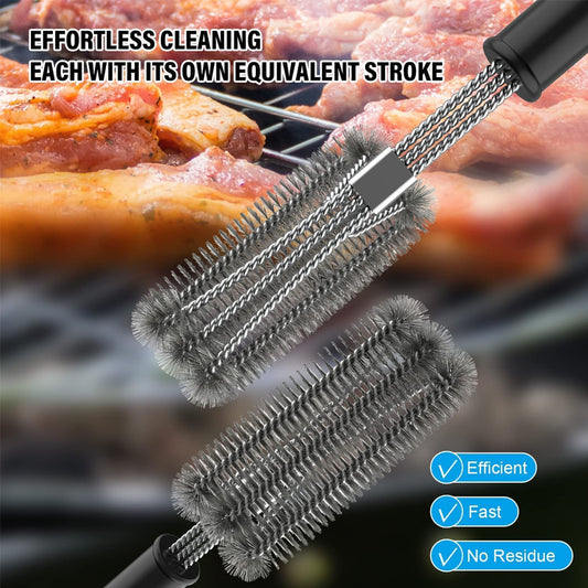 Three-head BBQ Grill Cleaning Wire Brush