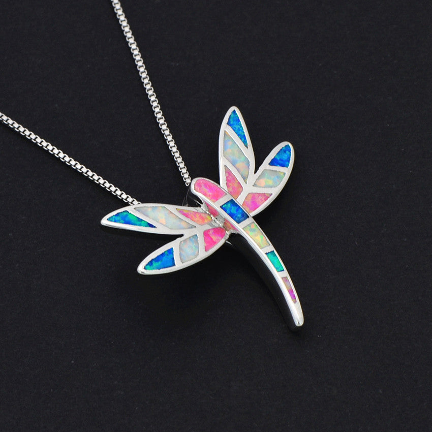 Colored Dragonfly Necklace